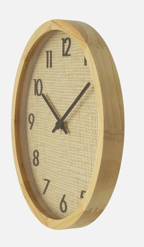 ABRILA GRENOBLE Haya/Rafia Natural - Reloj de Pared 30CM