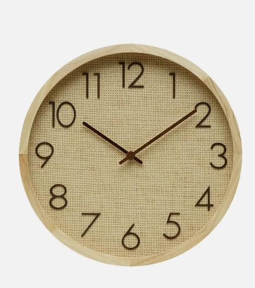 ABRILA GRENOBLE Haya/Rafia Natural - Reloj de Pared 30CM