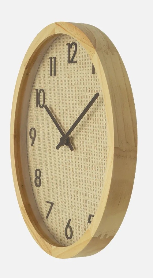 ABRILA GRENOBLE Haya/Rafia Natural - Reloj de Pared 40CM