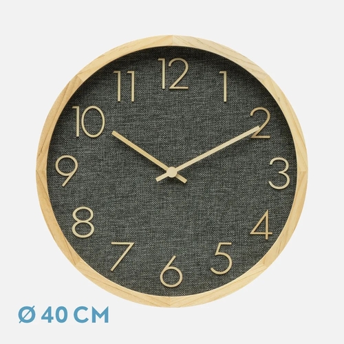 Reloj de Pared ABRILA ROSELLON Haya/Gris 40CM