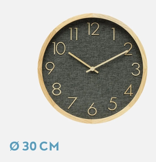 ABRILA ROSELLON Haya/Gris - Reloj de Pared 40CM