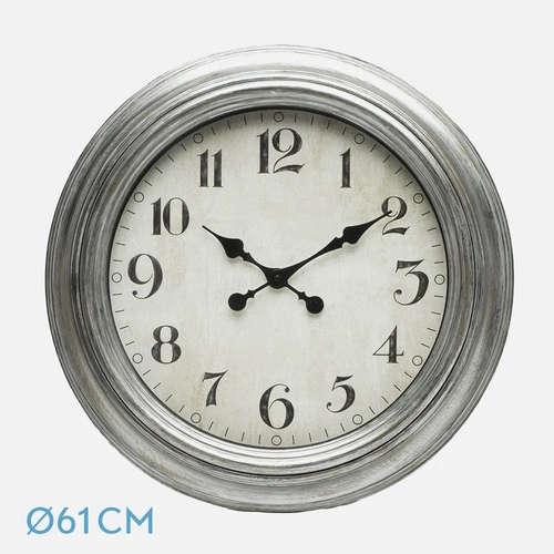 ABRILA INIKO Plata - Reloj de Pared 61CM