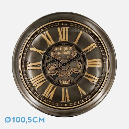 ABRILA GENOVA Oro/Cuero - Reloj de Pared 100CM