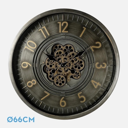 ABRILA TRENTO Oro/Cuero - Reloj de Pared 66CM