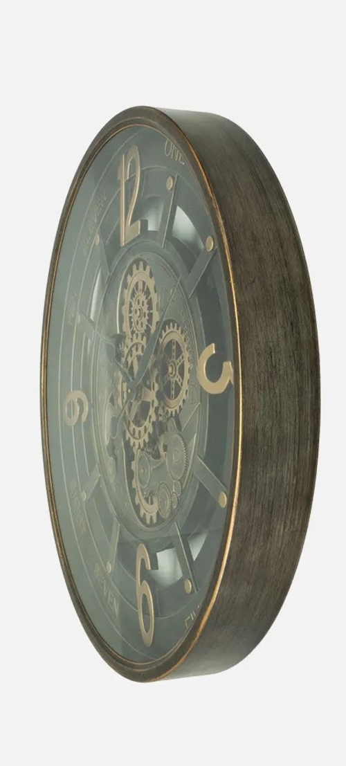 ABRILA PADUA Oro/Cuero - Reloj de Pared 70CM