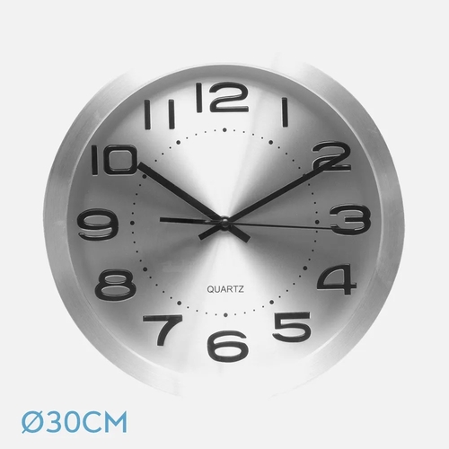 ABRILA CRONUS Aluminio/Plata - Reloj de Pared 30CM