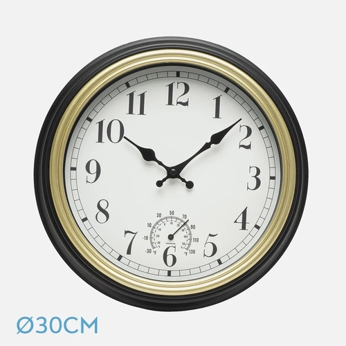 ABRILA HORACIO Negro/Oro - Reloj de Pared 30CM