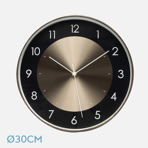ABRILA BERWIN Aluminio/Negro - Reloj de Pared 30CM
