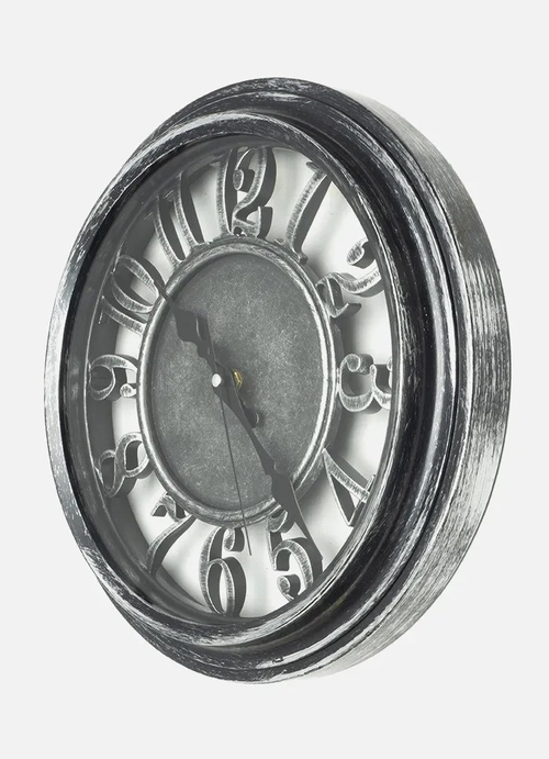 Reloj De Pared Limbo Negro / Plata  33d Mov.continuo