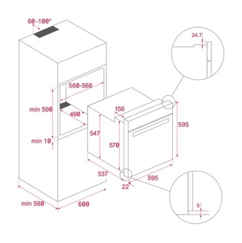 TEKA NEO HSB 6360 P INOX - Horno Multifunción 70L