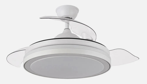 ABRILA Esparta Blanco  - Ventilador de Techo Aspas Retráctiles 59W