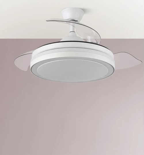 ABRILA Esparta Blanco  - Ventilador de Techo Aspas Retráctiles 59W