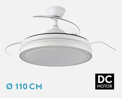 Abrila Esparta Blanco - Ventilador de Techo Aspas Retráctiles 72 W