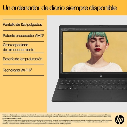 HP 15-FC0088NS RYZEN 3 7320U Gris - Ordenador Portátil 15.6" 8GB 256GB