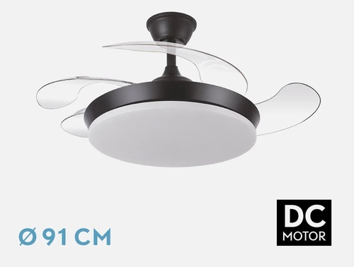 ABRILA DC/R TRIDENTE MINI Negro - Ventilador de Techo 59W