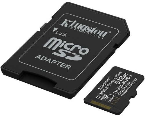 KINGSTON CANVAS SELECT PLUS Negro - Tarjeta de Memoria 512GB + Adaptador