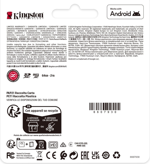 KINGSTON CANVAS SELECT PLUS Negro - Tarjeta de Memoria 512GB + Adaptador