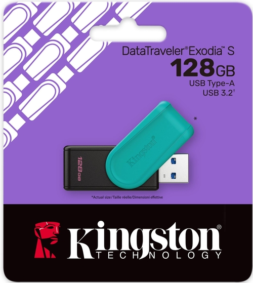 KINGSTON DATATRAVELER EXODIA S Azul-Negro - Pendrive 128GB