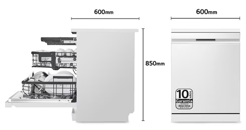 LG DF587HHS Blanco - Lavavajillas 60CM 14 Servicios