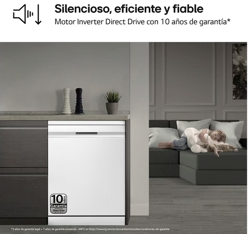LG DF587HHS Blanco - Lavavajillas 60CM 14 Servicios