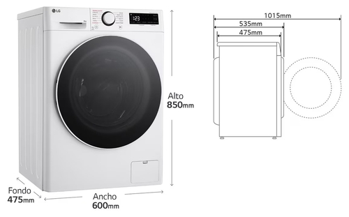 LG F2WR5S08A0W Blanco - Lavadora Carga Frontal 8KG 1200RPM