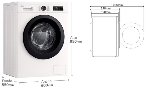 LG W4X1095NWK Blanco - Lavadora Secadora 9KG / 5KG 1400RPM