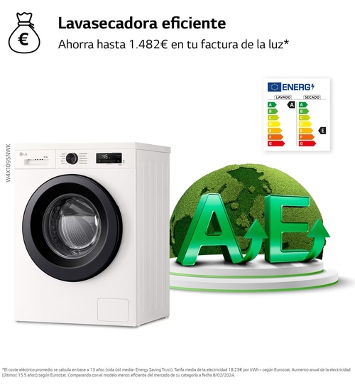 LG W4X1095NWK Blanco - Lavadora Secadora 9KG / 5KG 1400RPM