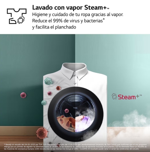 LG W4X1095NWK Blanco - Lavadora Secadora 9KG / 5KG 1400RPM