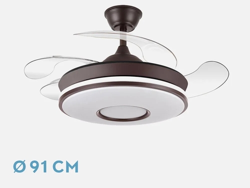 ABRILA DANI Marrón - Ventilador de Techo Aspas Retráctiles 59 W F