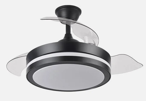ABRILA ESPARTA PEQUE Negro - Ventilador de Techo 3 Aspas Retráctil