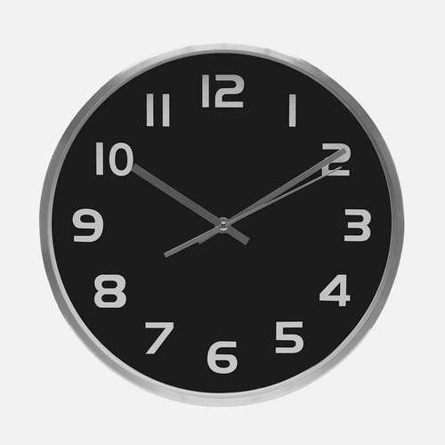ABRILA TEAM Aluminio-Negro - Reloj de Pared 30cm