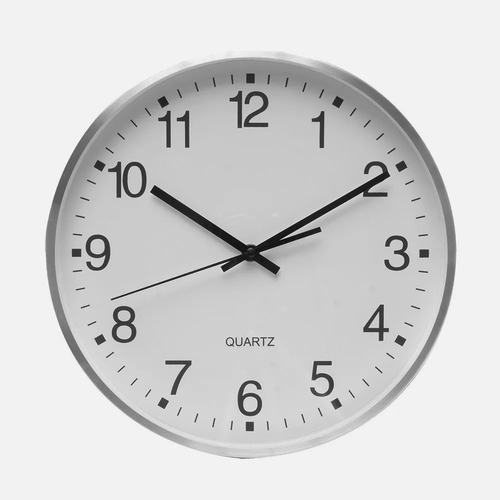 ABRILA TEAM Aluminio-Blanco - Reloj de Pared 30cm