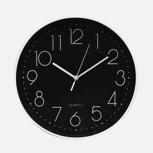 ABRILA TIEMPO Blanco-Negro - Reloj de Pared 30 cm