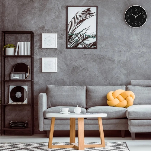 ABRILA TIEMPO Blanco-Negro - Reloj de Pared 30 cm