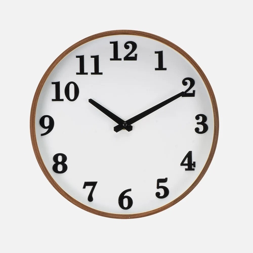 ABRILA LISBON Madera Oscura - Blanco - Reloj de Pared 30 cm