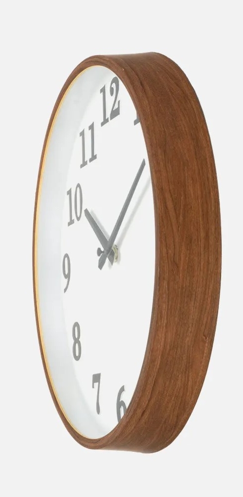 ABRILA LISBON Madera Oscura - Blanco - Reloj de Pared 30 cm
