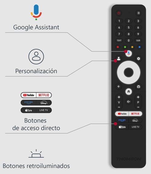 THOMSON 55UG5C14 Negro - TV 55" UHD Smart TV