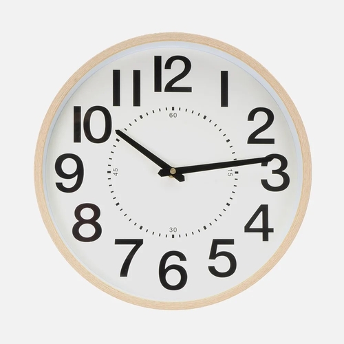 ABRILA PIPO Madera-Beis - Reloj de Pared 35CM