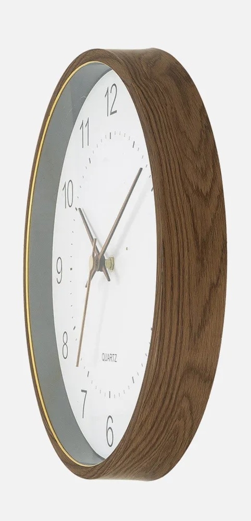 ABRILA MONQUEY Madera Oscura-Blanco - Reloj de Pared 35CM