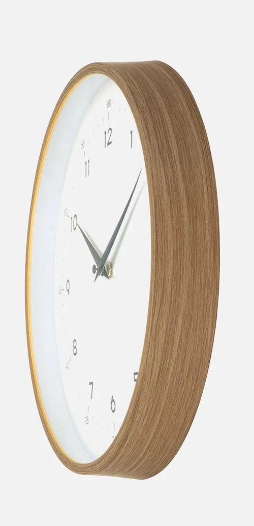 ABRILA RICOTI Madera-Blanco - Reloj de Pared 30CM