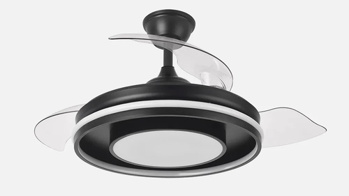 ABRILA DC PITUFO Negro - Ventilador de Techo 3 Aspas Retráctil