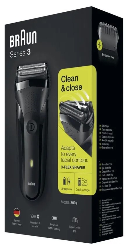 BRAUN SERIE-3 300S Negro - Afeitadora Sin Cable