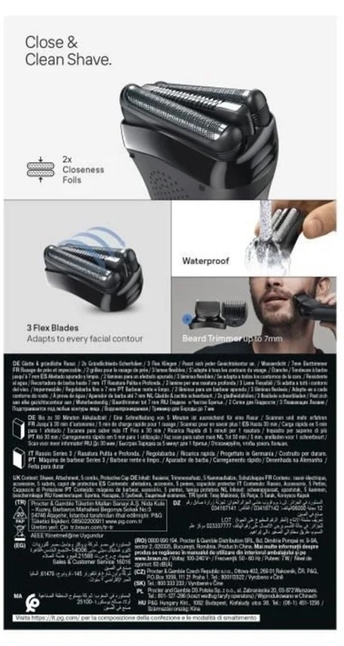 BRAUN SERIE-3 300BT Negro - Afeitadora Sin Cable