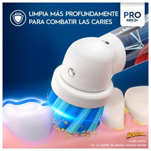 BRAUN IO2 JUNIOR SPIDERMAN - Cepillo Eléctrico + Funda de  Viaje