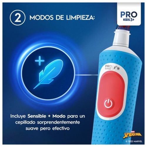 BRAUN IO2 JUNIOR SPIDERMAN - Cepillo Eléctrico + Funda de  Viaje