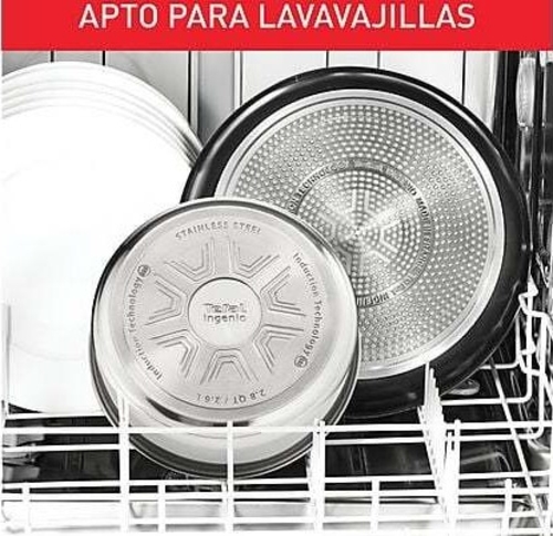 TEFAL INGENIO L881S INOX - Set de Sartenes 22 y 26cm + Cazo 16cm + Mango Extraíble