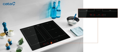 CATA IAS 7024 BK Negro - Vitrocerámica de Inducción + EXTRACTOR 70CM