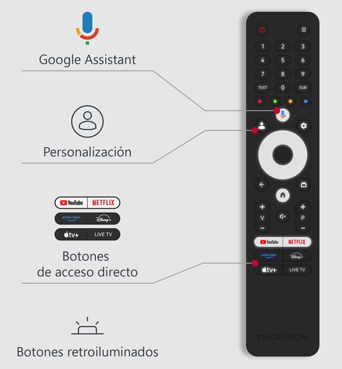 THOMSON 50UG4S14  Negro - TV 50" UHD Smart TV