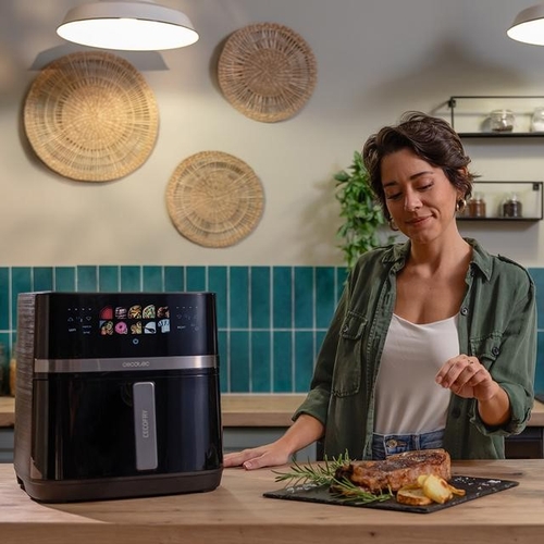 CECOTEC CECOFRY&GRILL DUOHEAT 8000 Negro - Freidora de Aire 2200W 8L