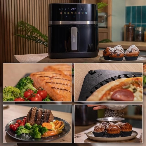 CECOTEC CECOFRY&GRILL DUOHEAT 8000 Negro - Freidora de Aire 2200W 8L